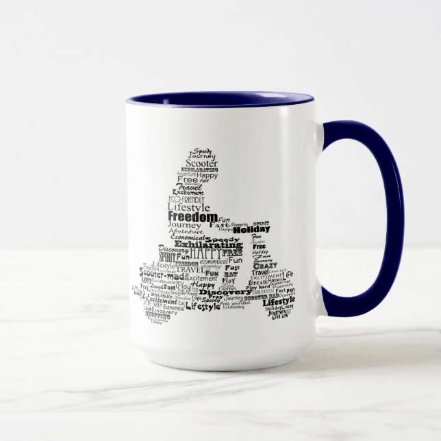 Scooter word collage mug (Right)