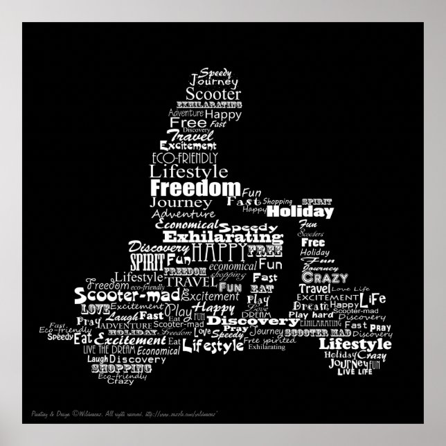 Scooter word collage poster (Front)