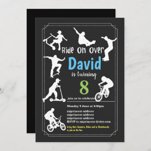 Scooters, Bikes and or Skateboards, ride on over Invitation