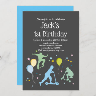 Scooters, Bikes, Skateboards, ride on over Invitation