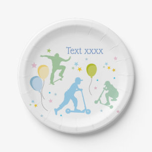 Scooters, Bikes, Skateboards, ride on over Paper Plate