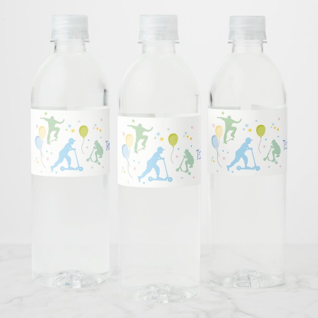 Scooters, Bikes, Skateboards, ride on over Water Bottle Label (Bottles)