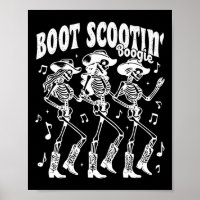 Scootin' Boogie Retro Western Skeleton Dancing Cow
