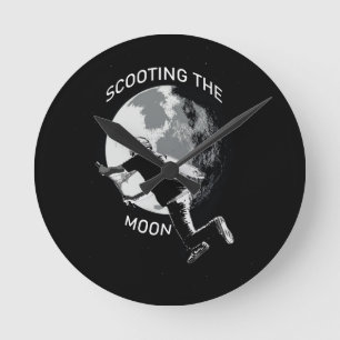 Scooting the Moon - Stunt Scooter  Round Clock