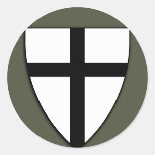 Scope Cap Sticker, Teutonic Knights Shield Classic Round Sticker