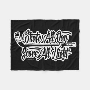 Score All Night (Hockey) Fleece Blanket
