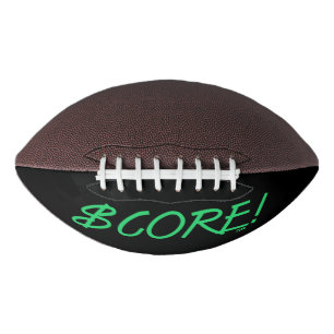Score green and black dollar sign football