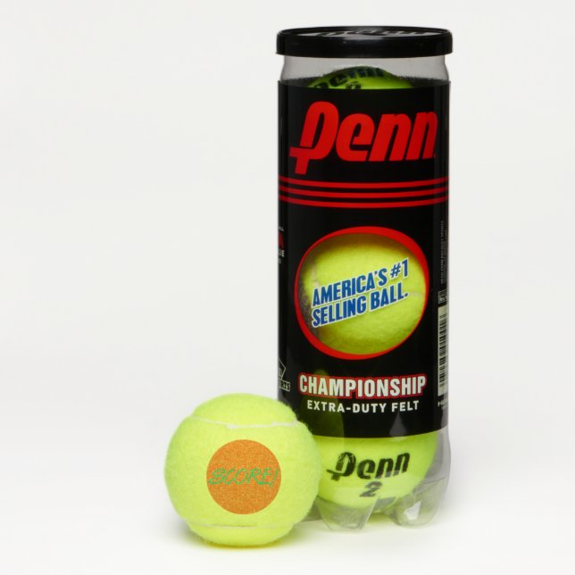 Score green and orange Penn tennis balls (Box)