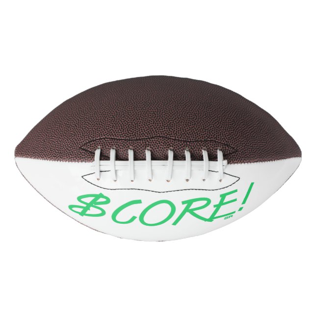 Score green and white dollar sign football (Front)