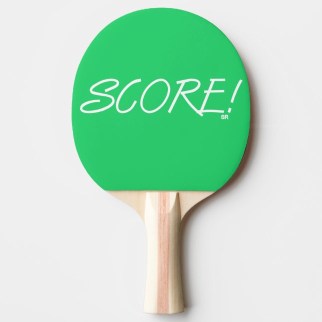 Score green white ping pong paddle (Front)