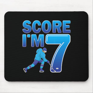 Score I'm 7 Ice Hockey Player 7th Birthday Party K Mouse Pad