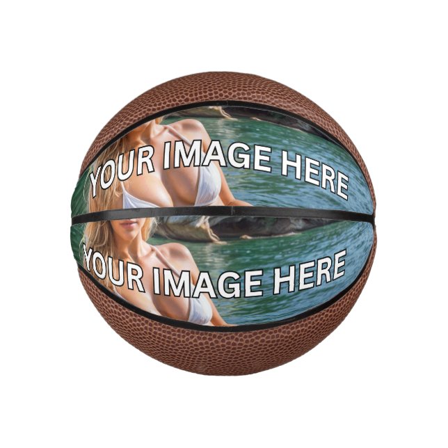 SCORE! 🏀 Mini Basketball – Add Image or Text (Front)