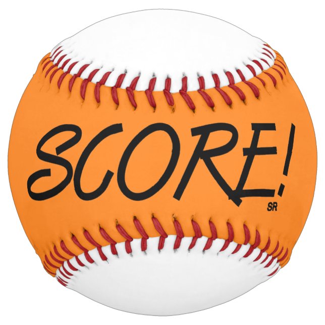Score orange and white softball (Front)