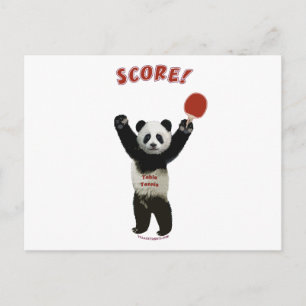 Score Panda Ping Pong Postcard