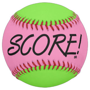 Score pink and lime softball
