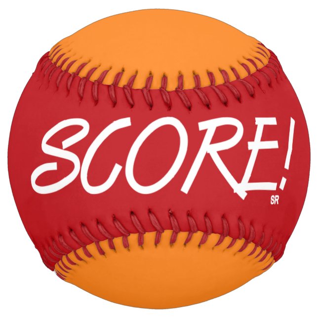 Score red and orange softball (Front)