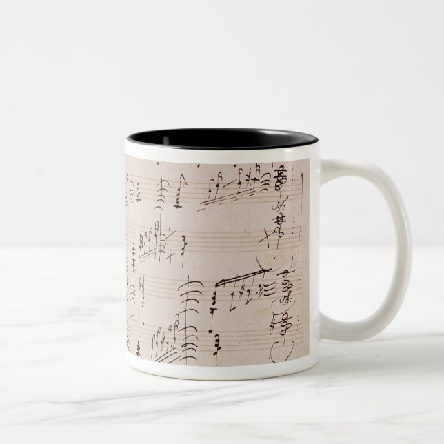 Score sheet of 'Moonlight Sonata' Two-Tone Coffee Mug (Right)