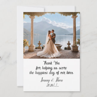 Score the Happiest Day Wedding Thank You Card