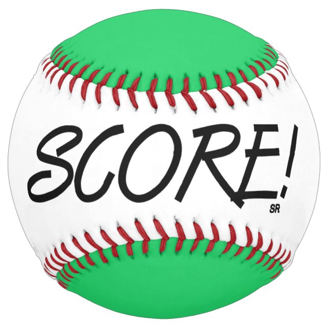 Score white and green softball (Front)