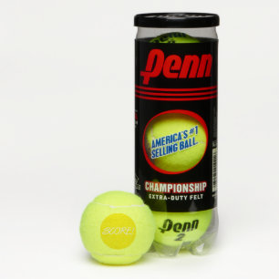 Score white and yellow Penn tennis balls