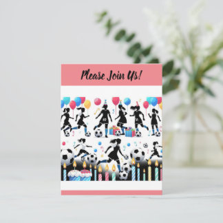 Score with our Lady Soccer Party Invitation