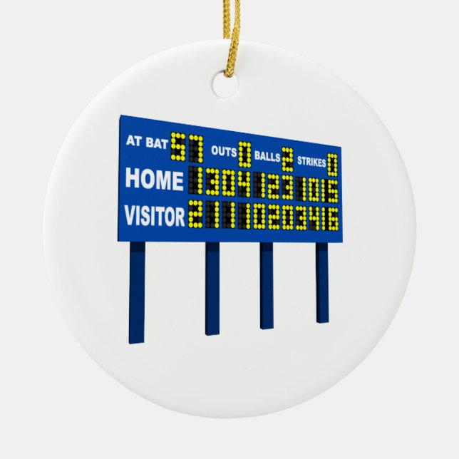 Scoreboard Ceramic Tree Decoration (Front)