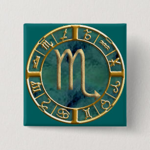 Scorpio 15 Cm Square Badge