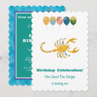 Scorpio 1st Birthday Impressionist Gold Glitter