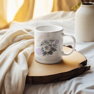 Scorpio Astrology Floral Geranium Zodiac Birthday  Coffee Mug