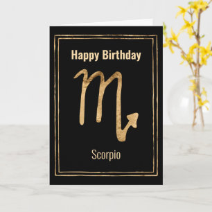 Scorpio astrology gold zodiac Happy Birthday Card