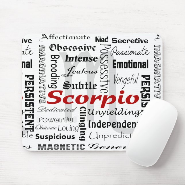Scorpio Astrology Horoscope Zodiac Traits Collage Mouse Pad (With Mouse)
