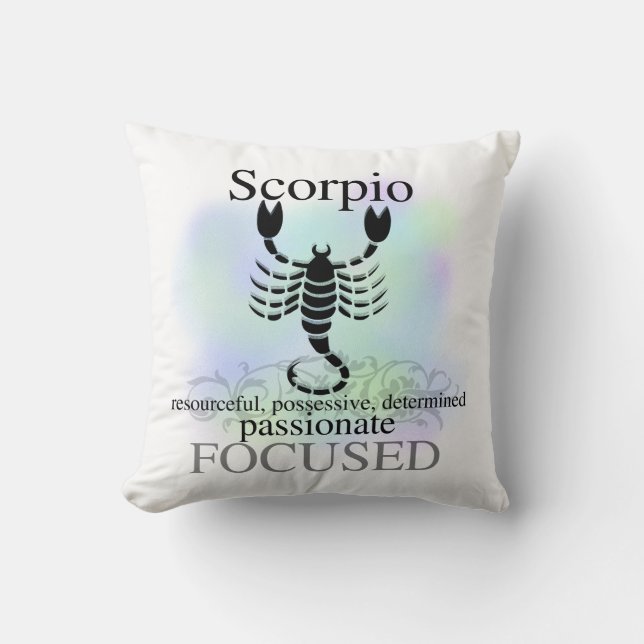 Scorpio Astrology Sign American MOJO Pillow (Front)