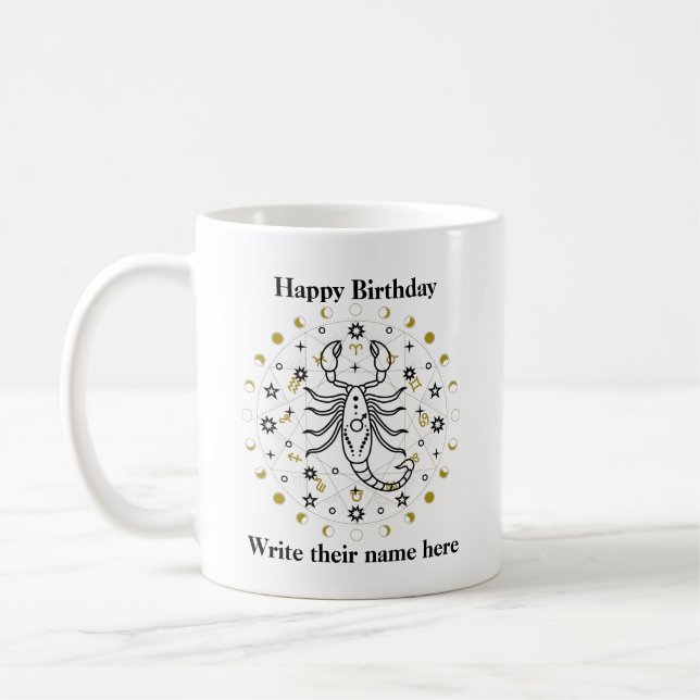 Scorpio Astrology Sign Birthday Mug Oct 23-Nov 21 (Left)