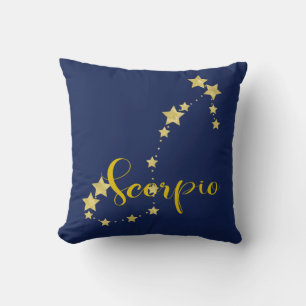 Scorpio Astrology with Constellation of Stars Cushion