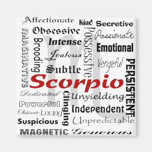 Scorpio Astrology Zodiac Horoscope Collage Pattern Magnet