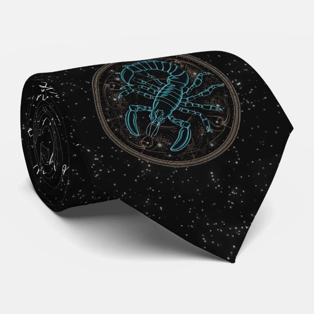Scorpio Astrology Zodiac Neck Tie (Rolled)
