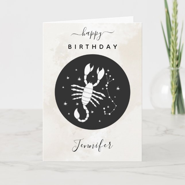 Scorpio Astrology Zodiac Star Sign Horoscope Chic Card (Front)