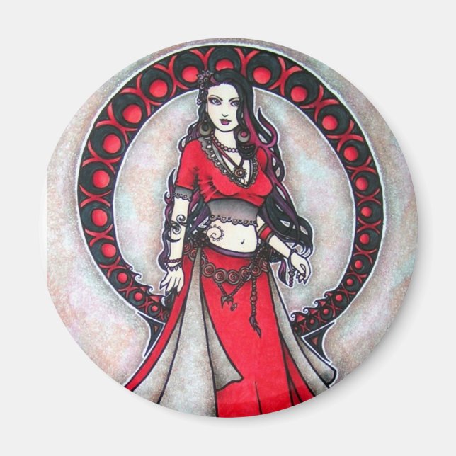 Scorpio Belly Dancer Gothic Moon Magnet (Front)