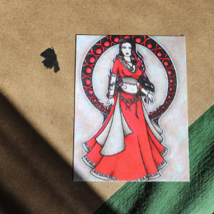 Scorpio Belly Dancer Gothic Moon Postcard