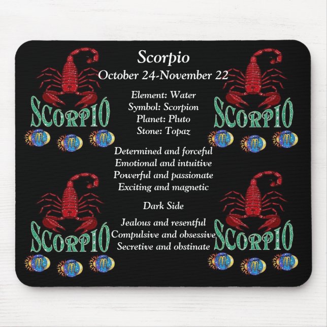 Scorpio Birth Sign Zodiac Mouse Pad (Front)