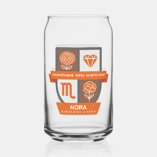 Scorpio Birthday Crest™ for November 1-21 Can Glass