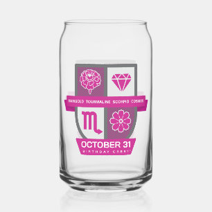 Scorpio Birthday Crest™ for October 24-31 Can Glass