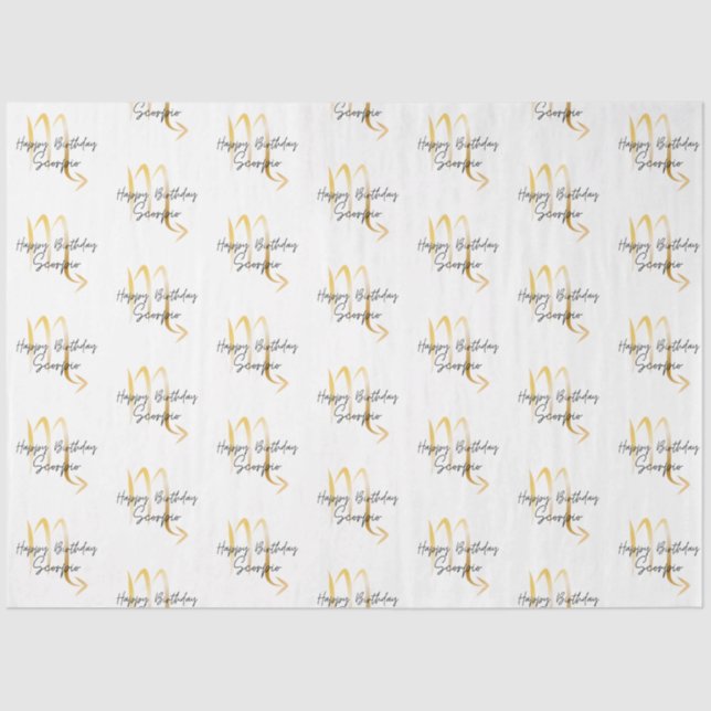 Scorpio Birthday Wrap Tissue Paper (Front)