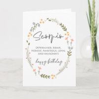 Scorpio Birthday Zodiac Star Sign Personalise Card