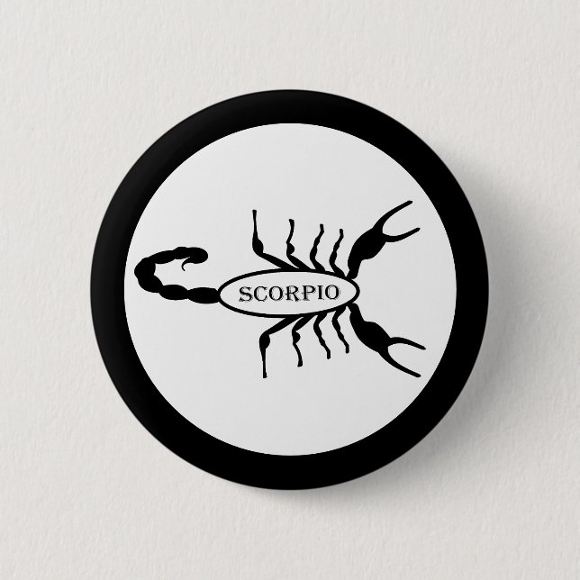 Scorpio Black Scorpion Star Sign 6 Cm Round Badge (Front)