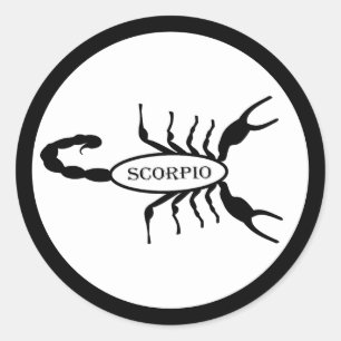 Scorpio Black Scorpion Star Sign Classic Round Sticker
