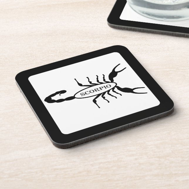 Scorpio Black Scorpion Star Sign Coaster (Left Side)