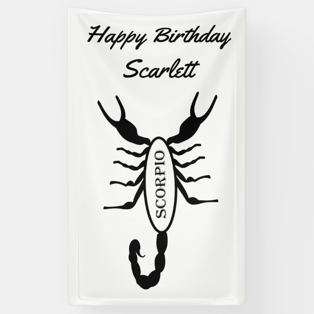 Scorpio Black Scorpion Star Sign Custom (Vertical)