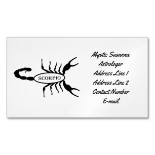 Scorpio Black Scorpion Star Sign Custom Magnetic Business Card