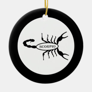Scorpio Black Scorpion Star Sign Custom Name Ceramic Ornament